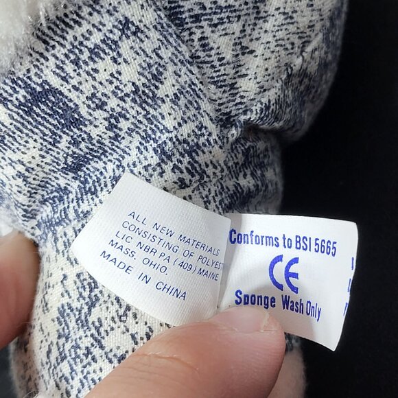 Vintage Dan Brechner Conductor White Bear Plush Bandana Overalls Cloud 9 Toys - Picture 10 of 11